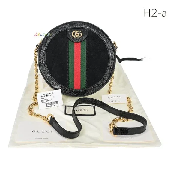 Gucci Ophidia Suede Round Cross Body Bag - Picture 5 of 11